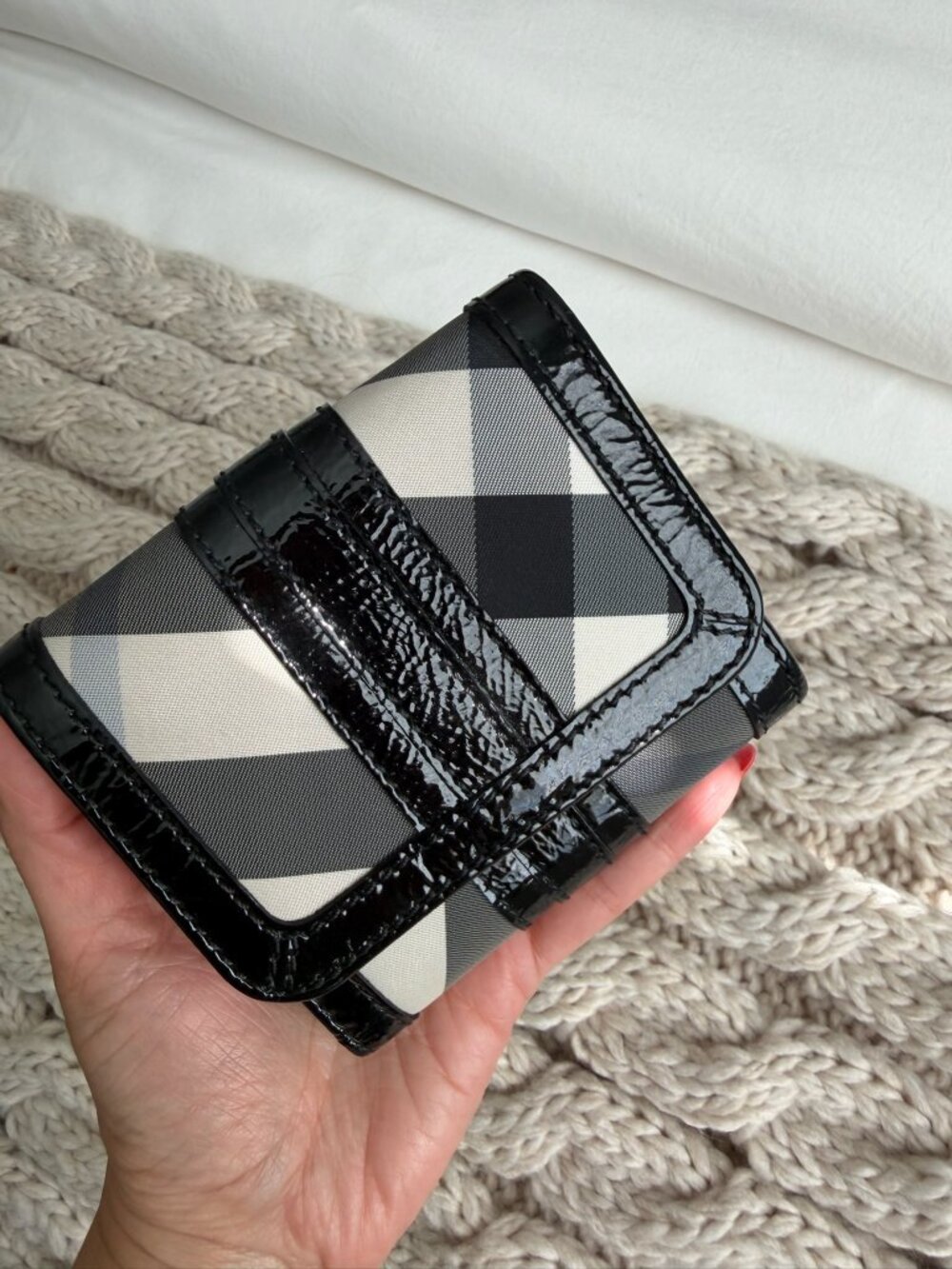 Vintage Burberry Black Beat Check Lowry Satchel & Matching Wallet Set - Picture 9 of 16